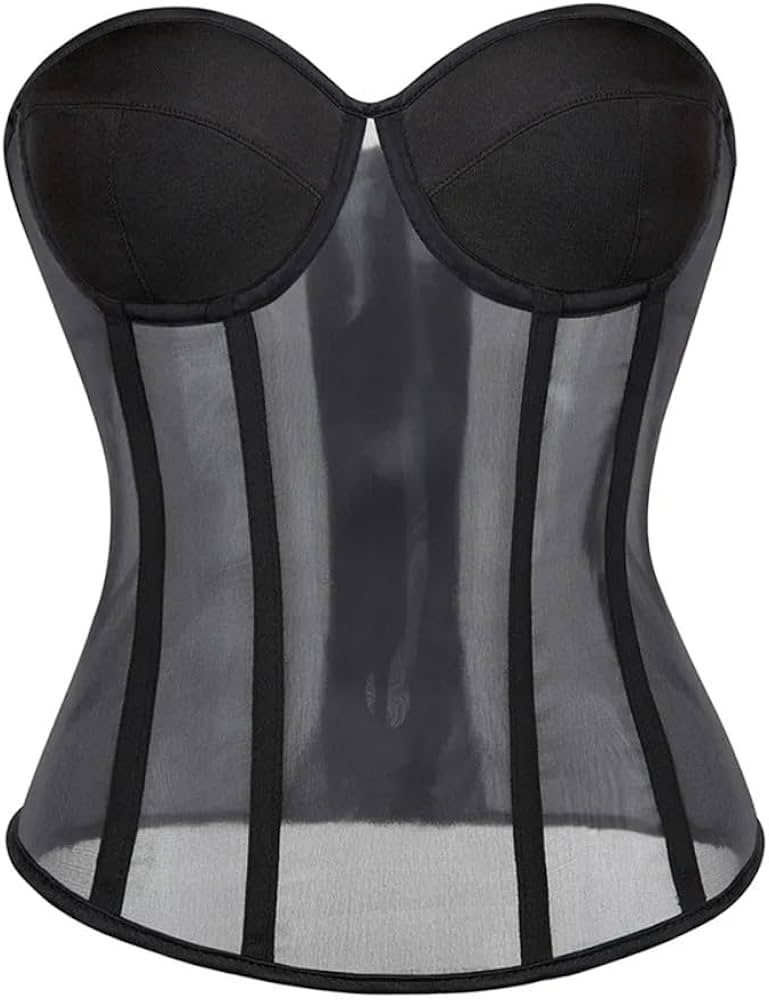 Black Mesh Corset Top / Bustier