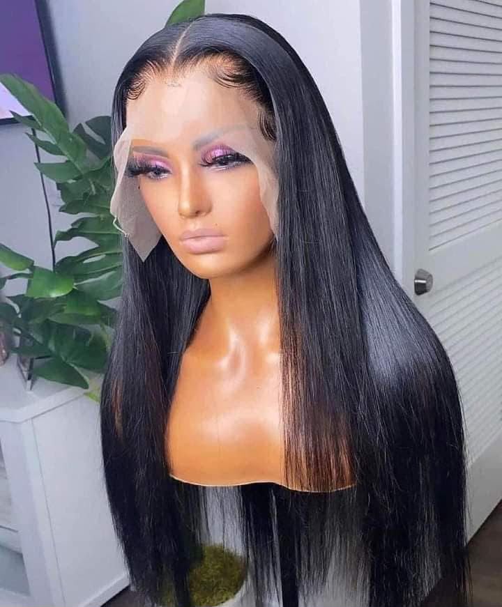 26-Inch Full Frontal Silk Straight Wig – 100% Human Hair