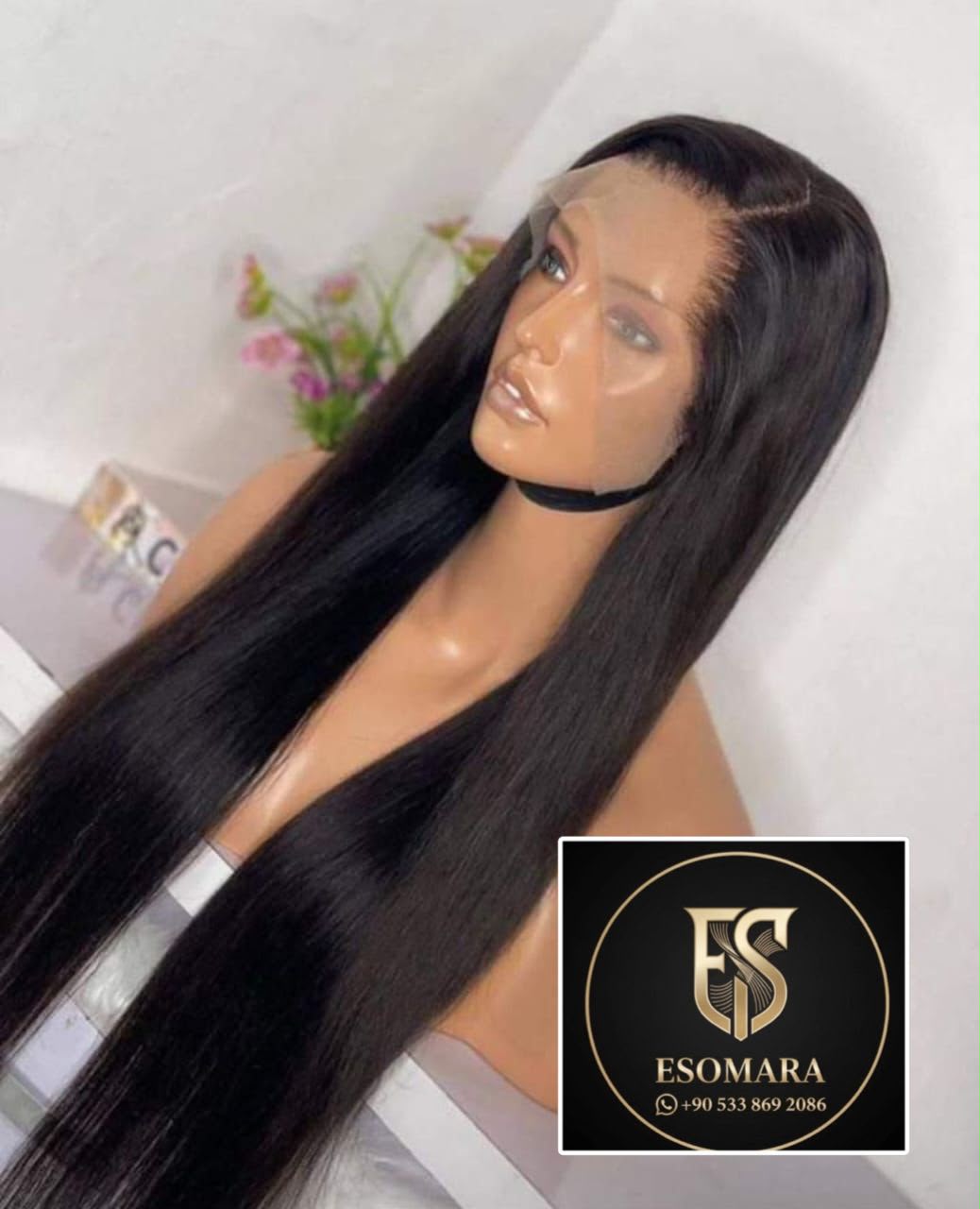 28-Inch Full Frontal Silk Straight Wig – 100% Human Hair